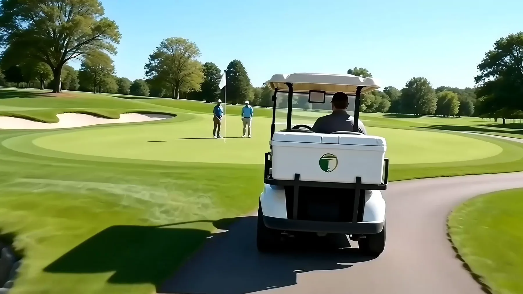 Driver handing an order to a golfer